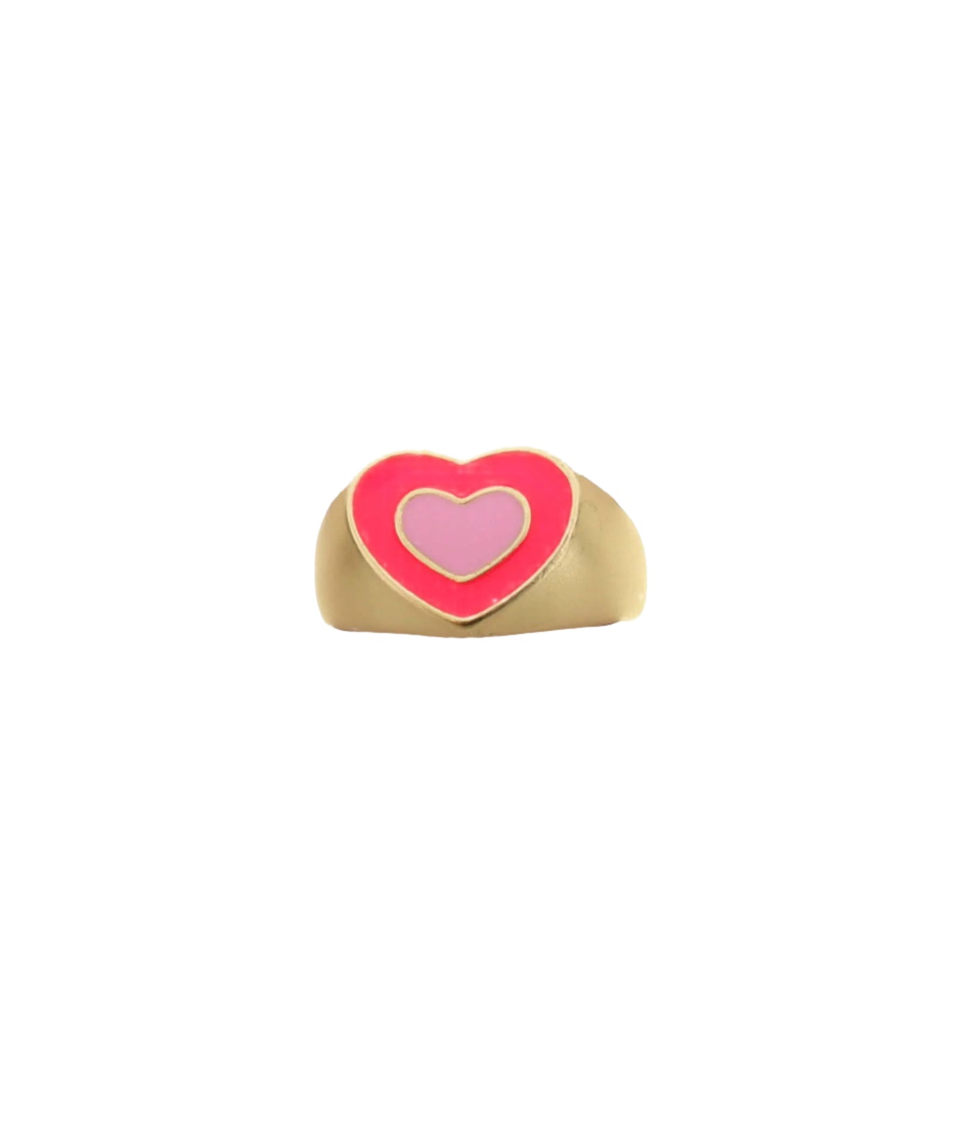 Pink Enamel Heart Ring