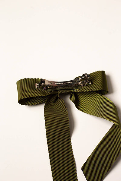 Medium Petersham Grosgrain Hair Barrette | Florence Bow