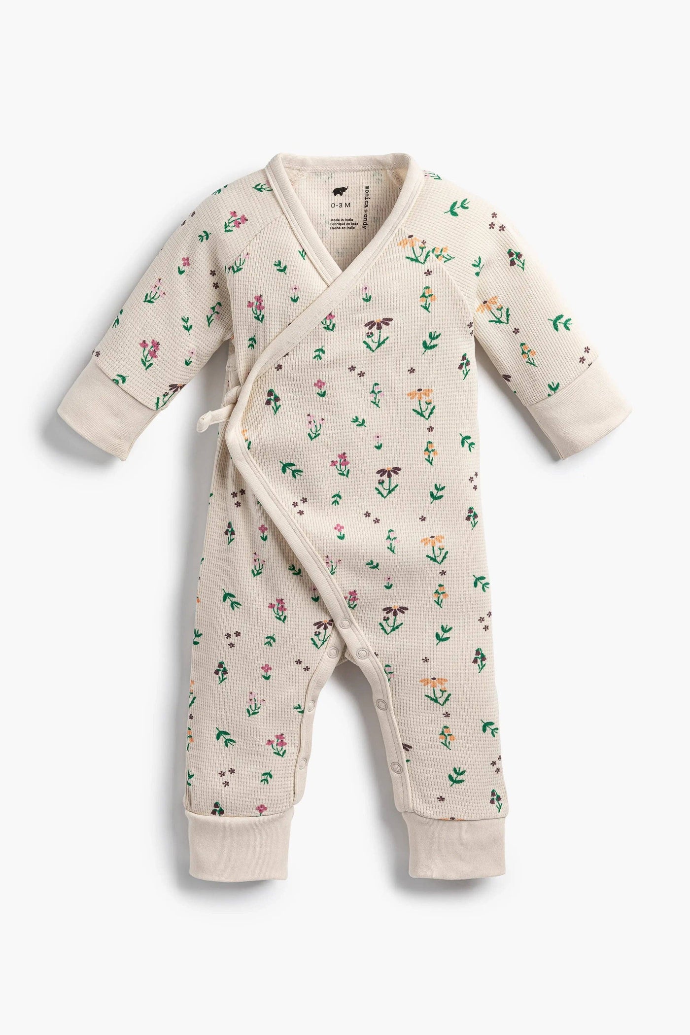 Fall Flowers Baby Kimono Tie Onesie