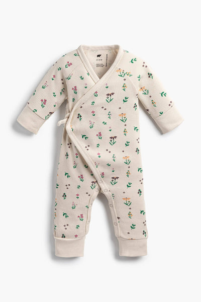 Fall Flowers Baby Kimono Tie Onesie