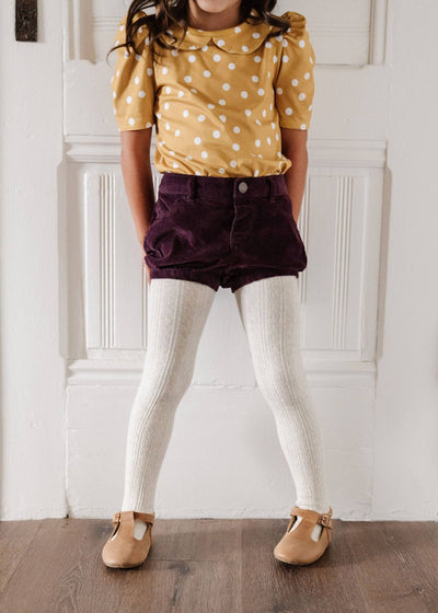 Cable Knit Tights | Heathered Ivory