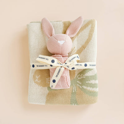 Pastel Bunny Organic Cotton Baby Blanket