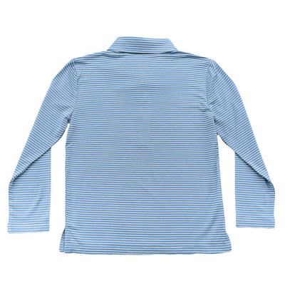 Banks Long Sleeve Performance Polo | Blue/White Stripe 