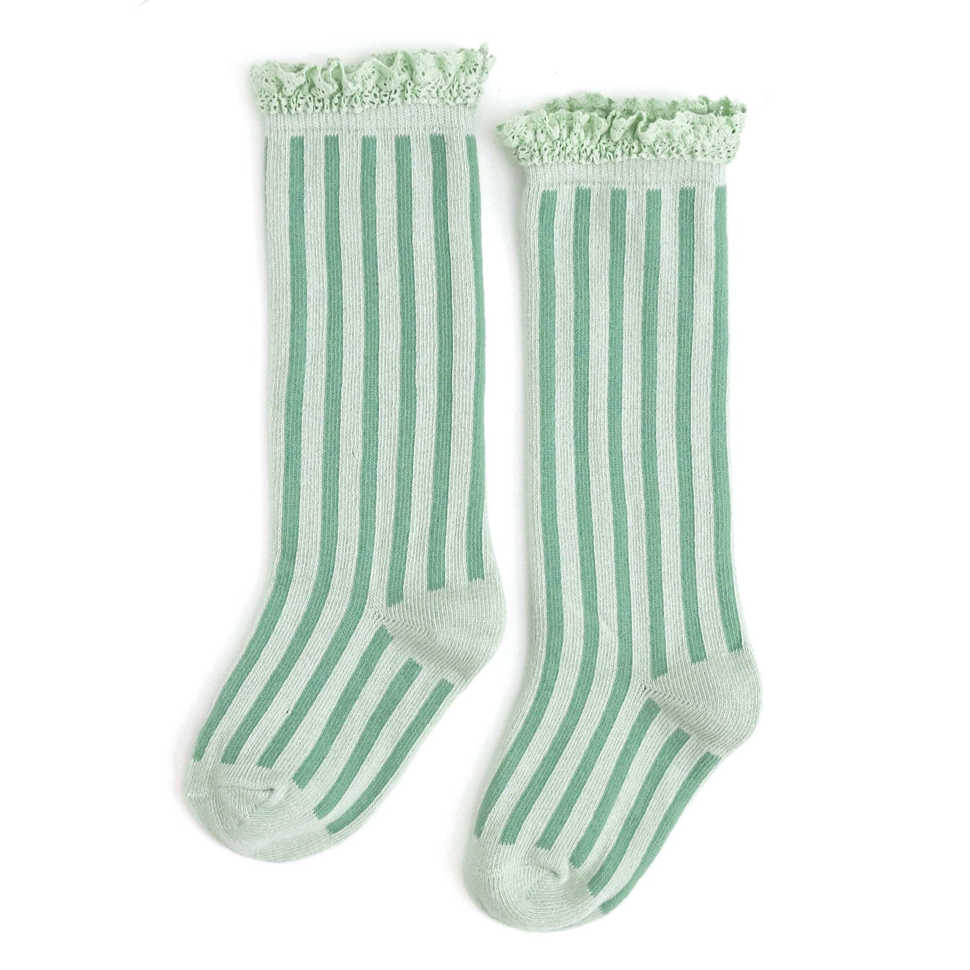 Scalloped Knee Highs | Mint Striped