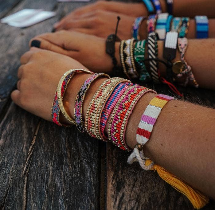 Taj Beaded Bracelet | Red and Orange