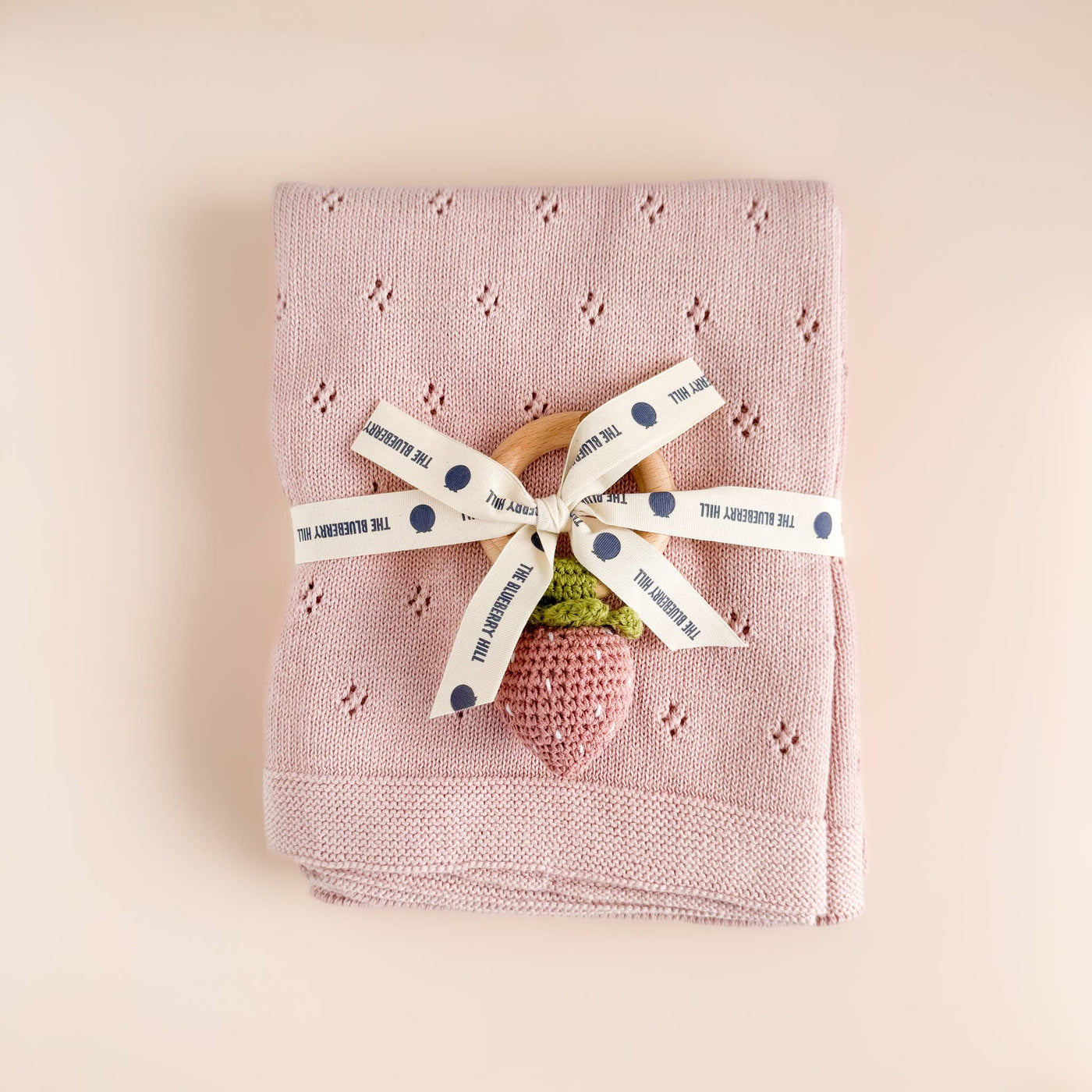 Heirloom Pique Blush Organic Cotton Baby Blanket