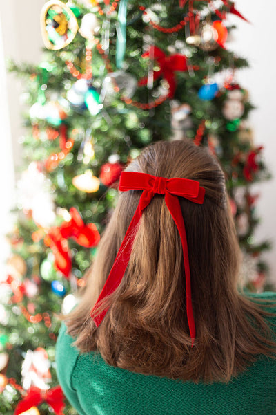Long Velvet Hair Barrette | Alice Bow - Long Length