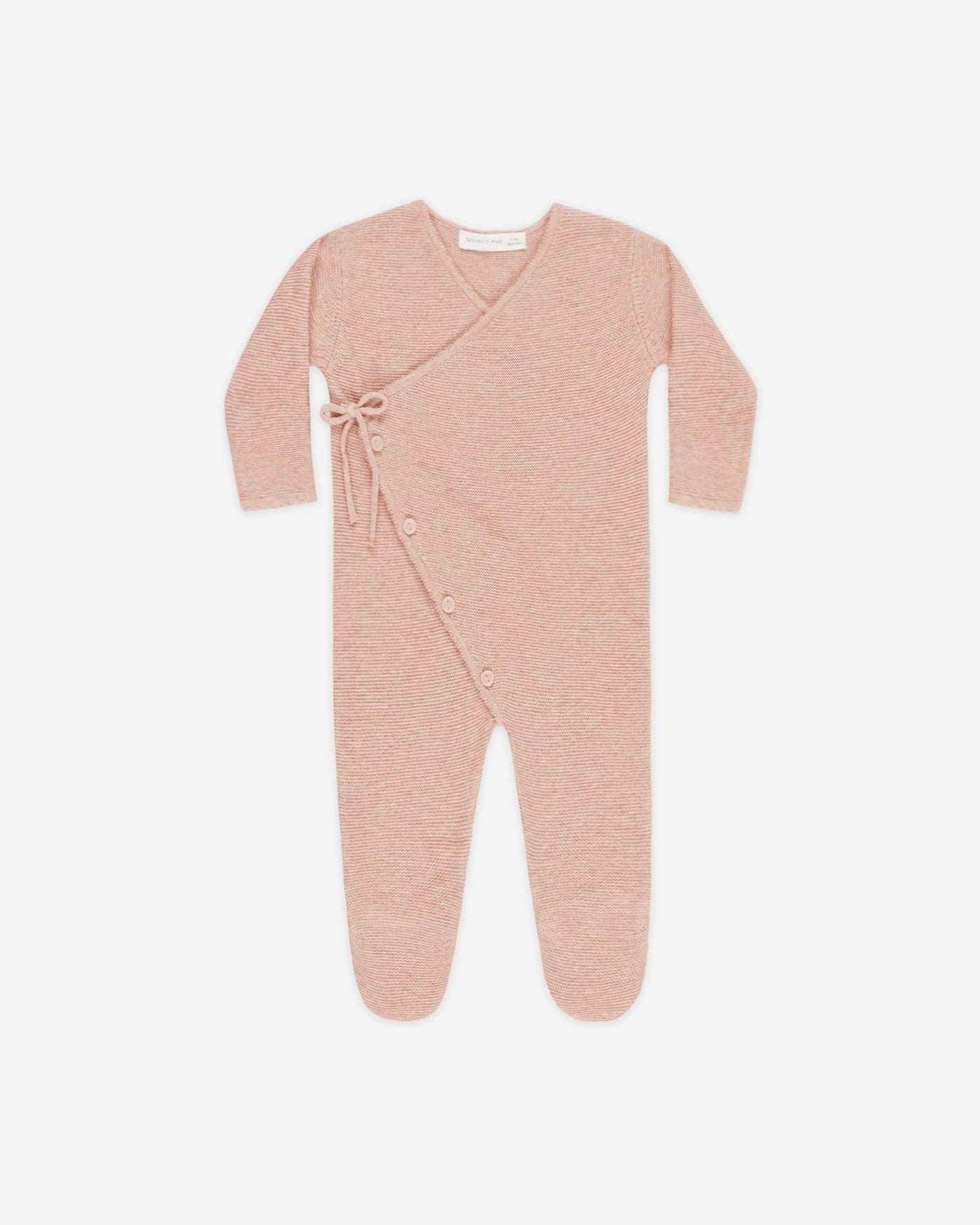 Wrap Knit Footie || Heathered Rose