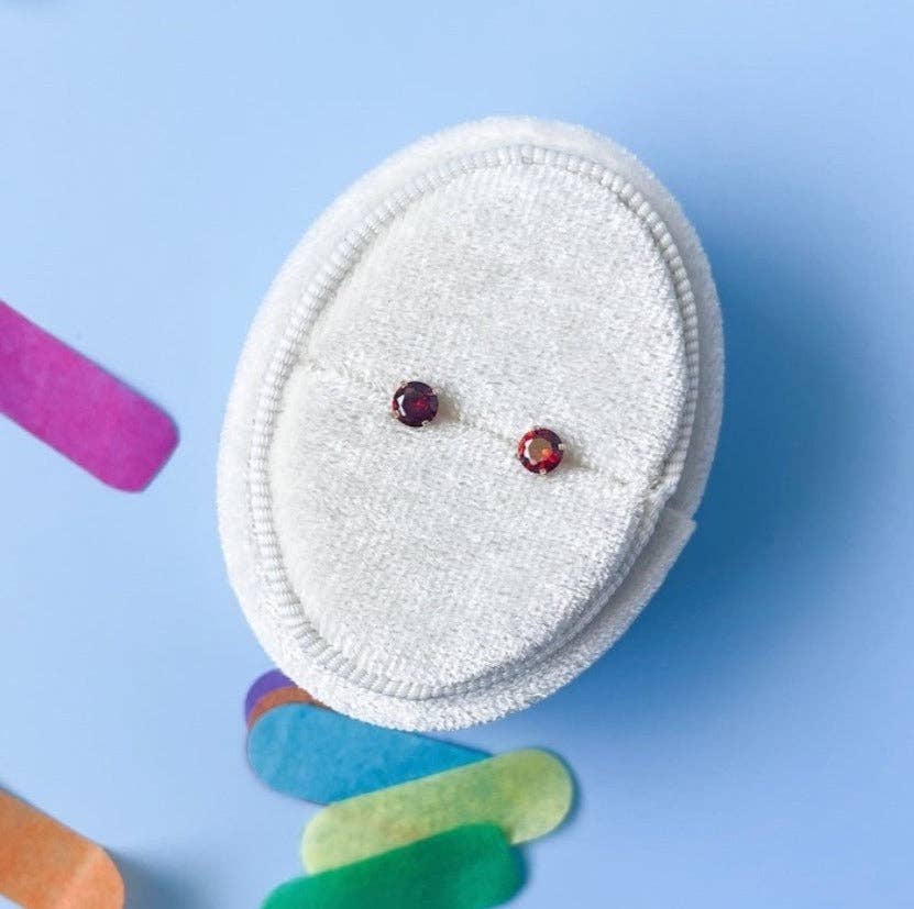 January Birthstone (Garnet) Earrings