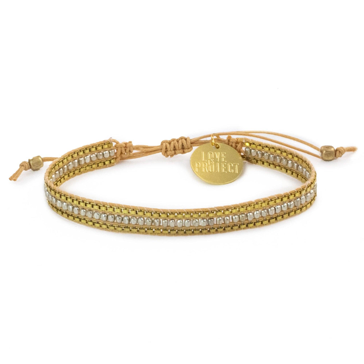 Skinny Diwali Beaded Bracelet | Silver Light