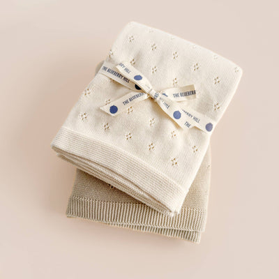 Heirloom Pique Cream Organic Cotton Baby Blanket