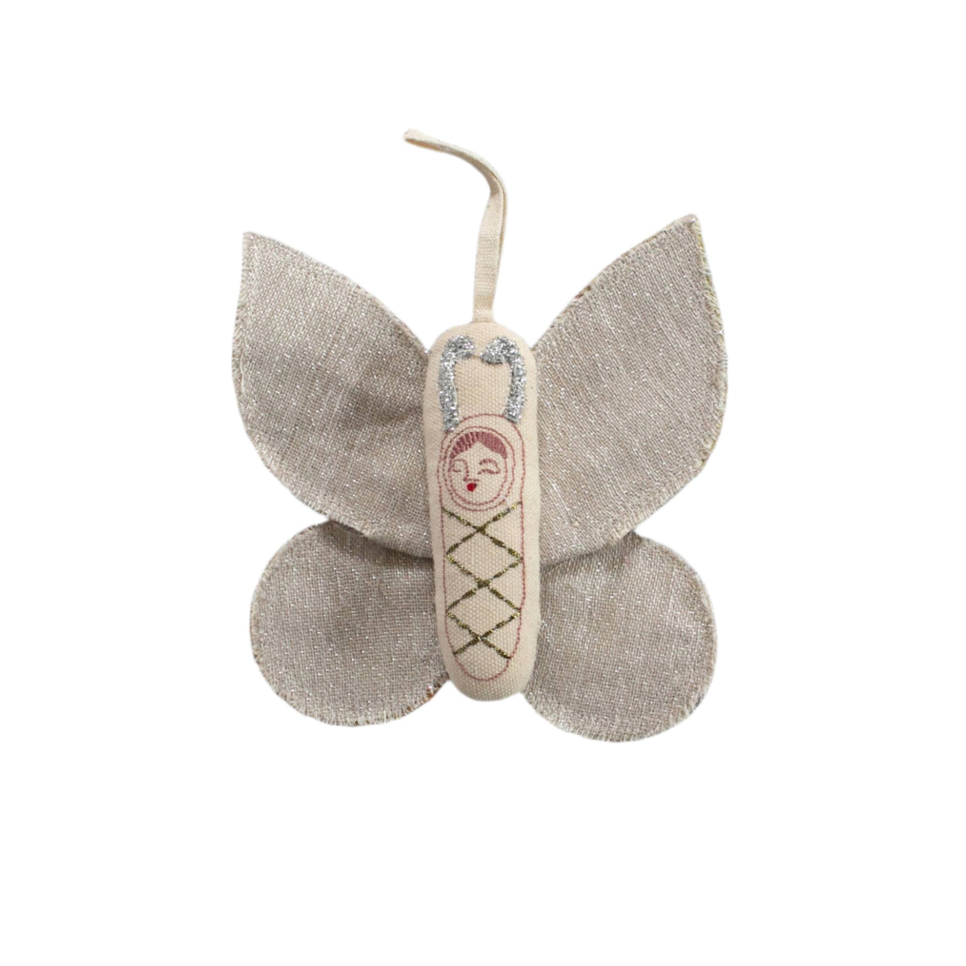 Sleepy Moth Kantha Wings Ornament