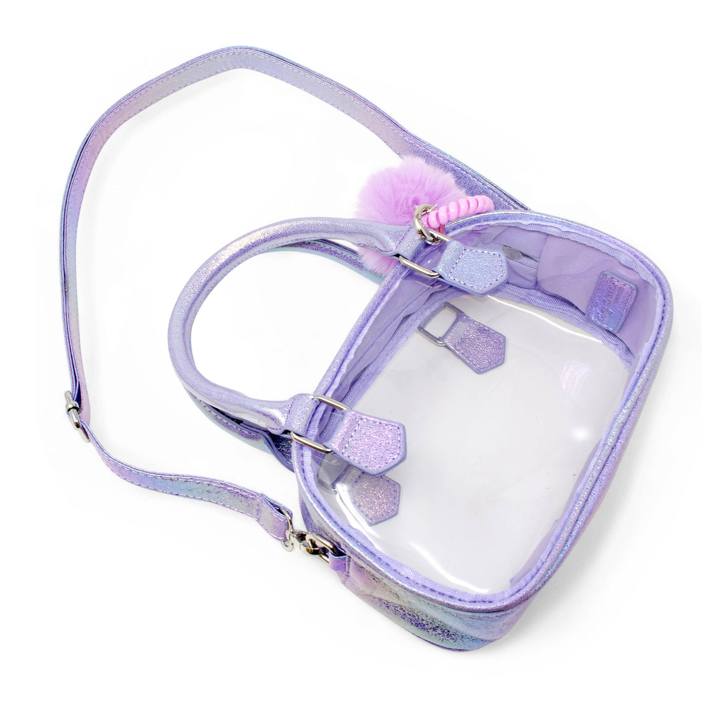 Girl's Game Day Glam Clear Crossbody Bag | Purple or Hot Pink