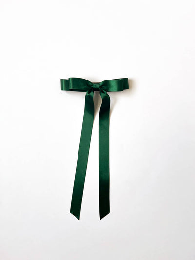 Long Satin Hair Barrette | Micro Alice Bow