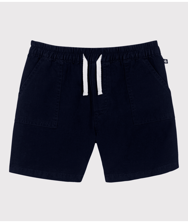 Kid Cotton And Linen Twill Shorts | Navy
