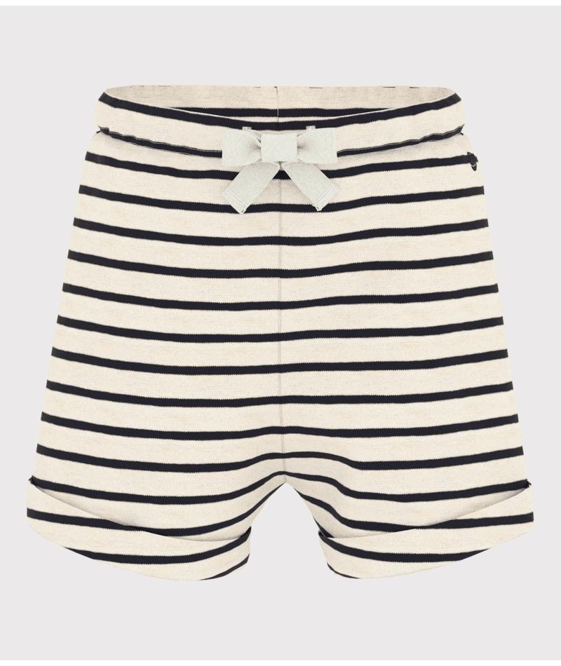 Baby Striped Shorts | Cream Navy