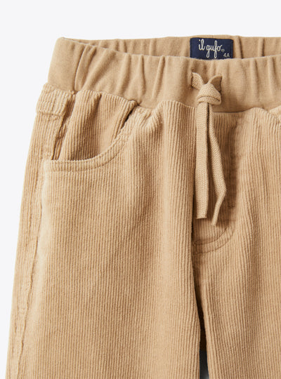 Corduroy Pant With Elastic Band In Sand
