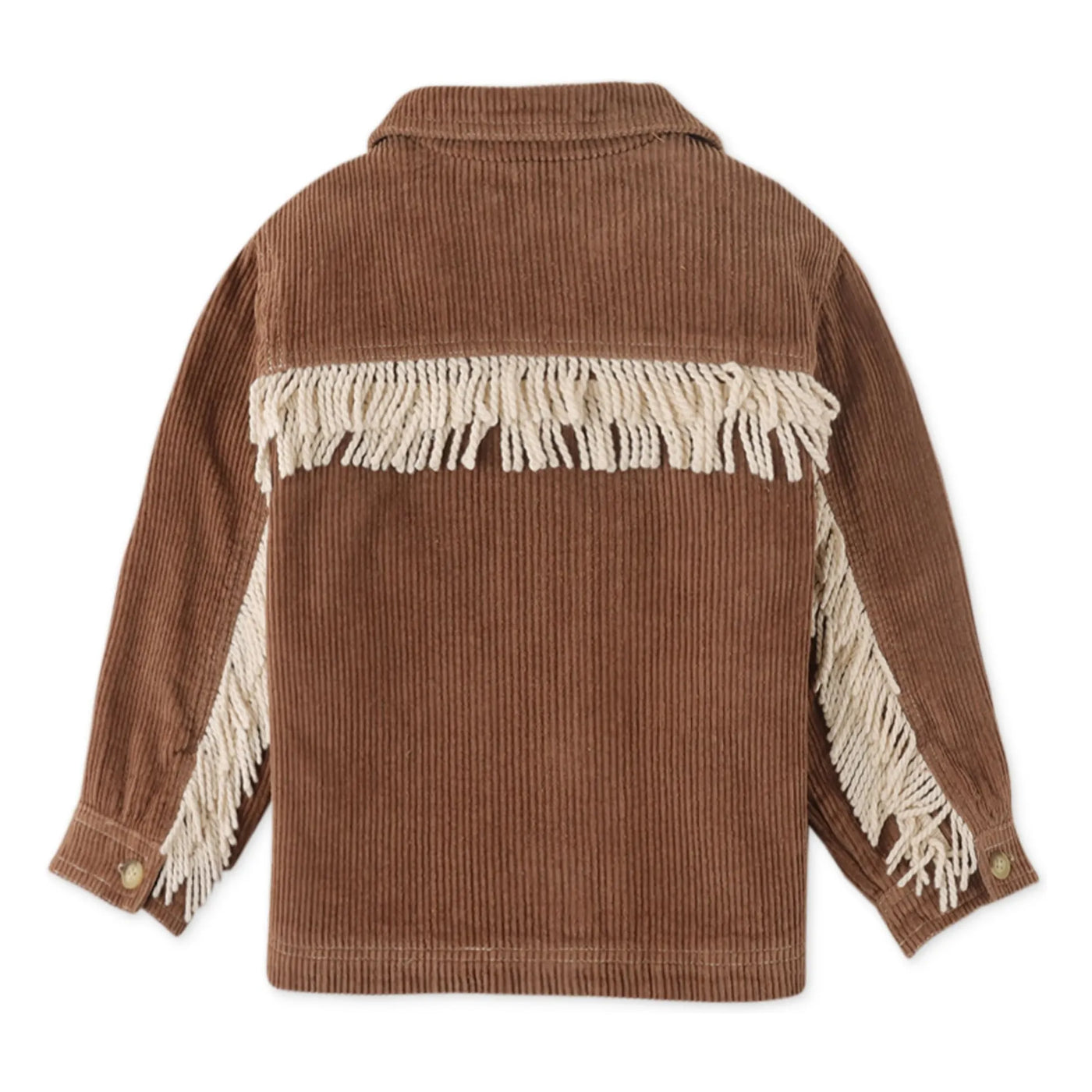 Cord Collar Fringe Jacket