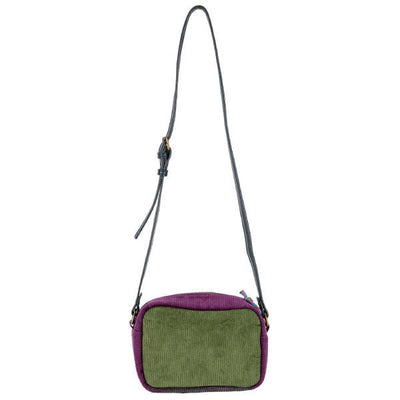 Color Block Corduroy Crossbody Bag