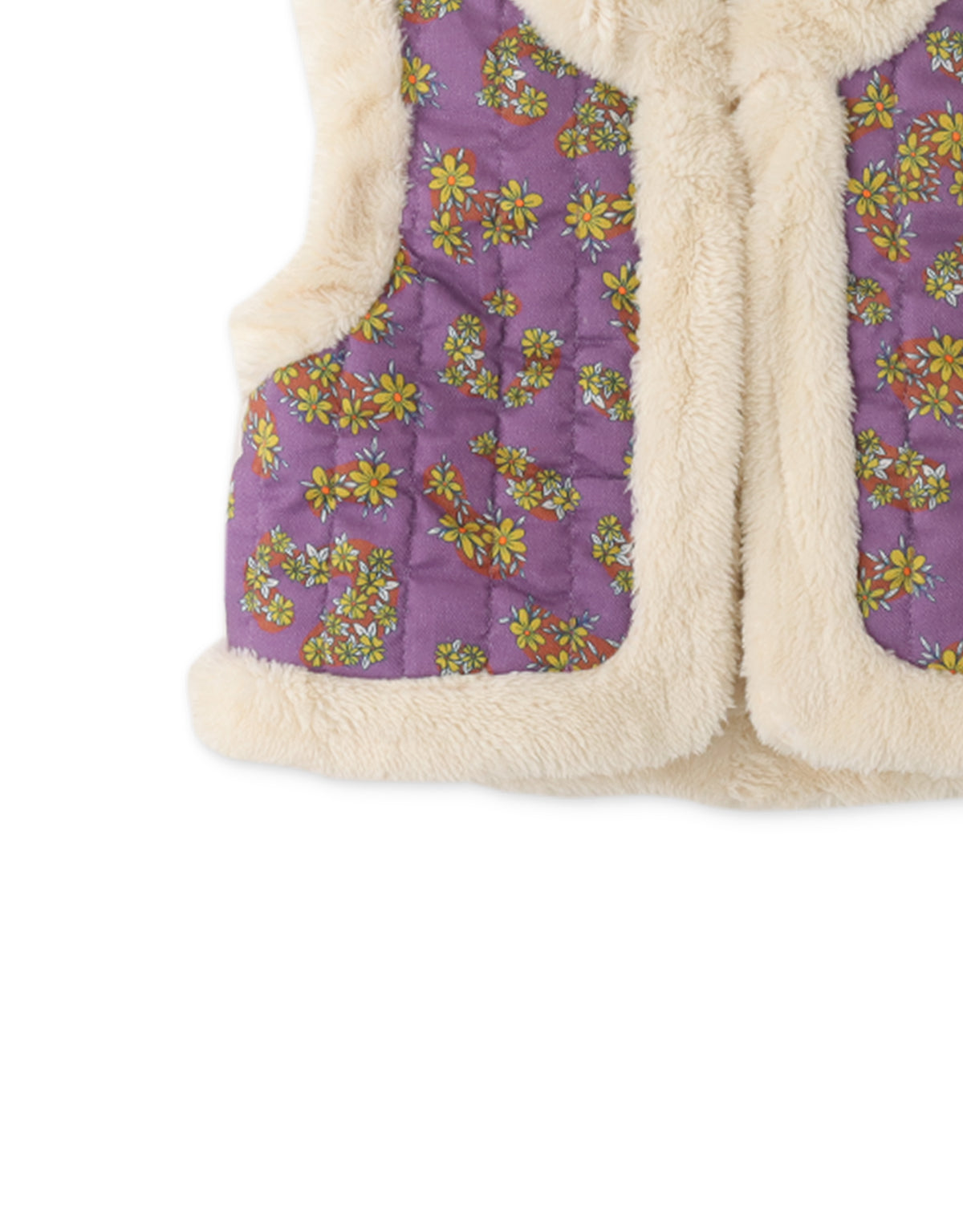 Baby Girl Printed Combi Reversible Gilet