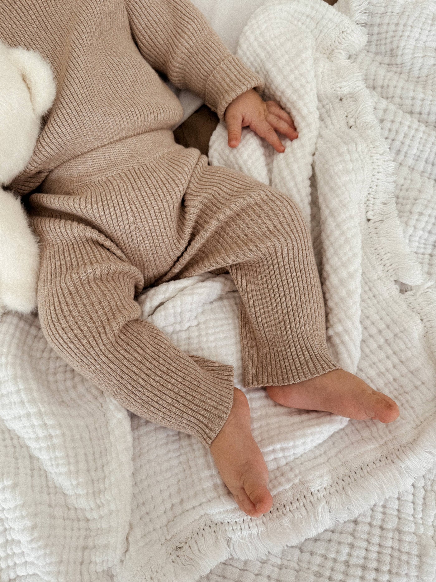 Baby Rib Bodysuit and Leggings | Heather Beige