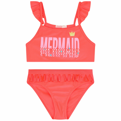 Mermaid Graphic Ruffle Trim Bikini