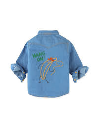 Baby Boy Hang On Banana Western Denim Shirt