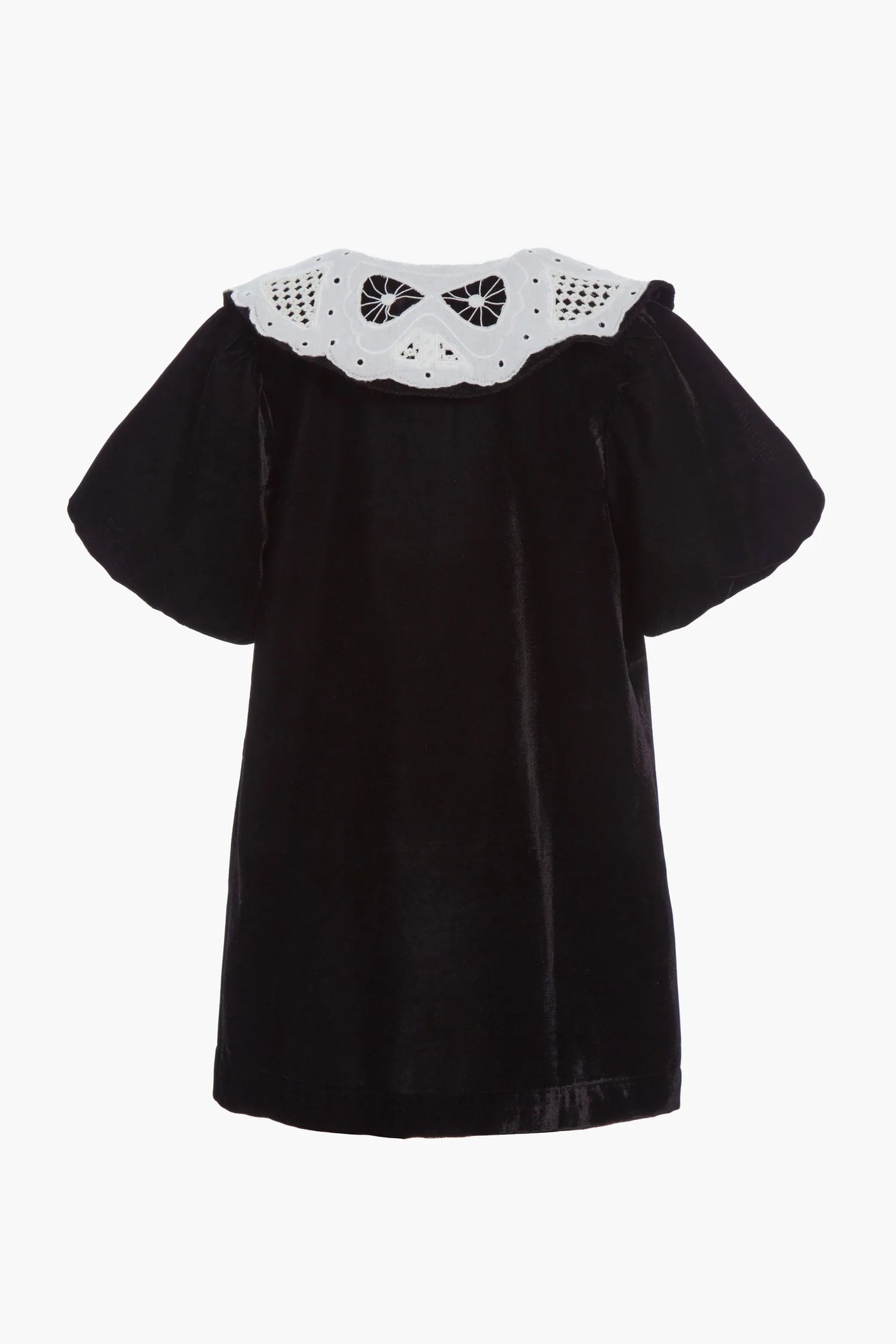 Black Eliana Embroidery Puff Sleeve Dress