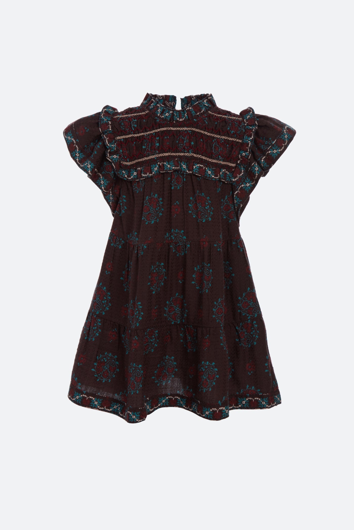 Brown Elizabeth Embroidery Dress