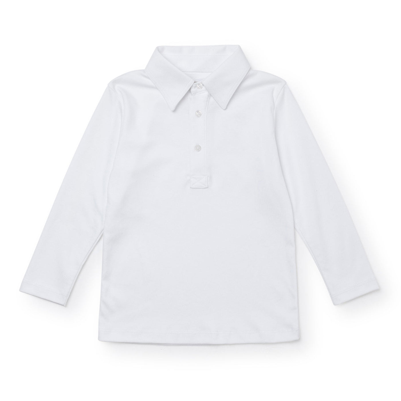 Finn Boys' Long Sleeve Polo - White