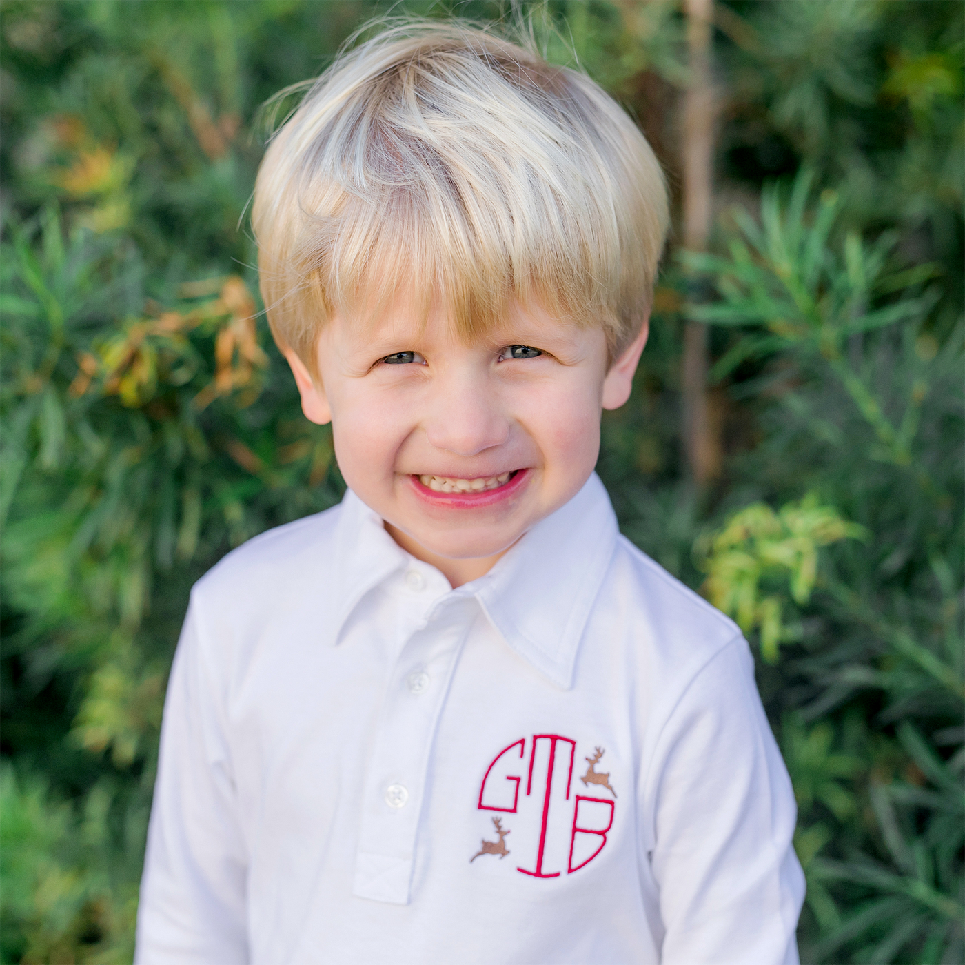 Finn Boys' Long Sleeve Polo - White