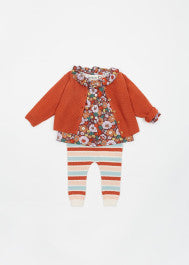 Tricolor Striped Baby Leggings