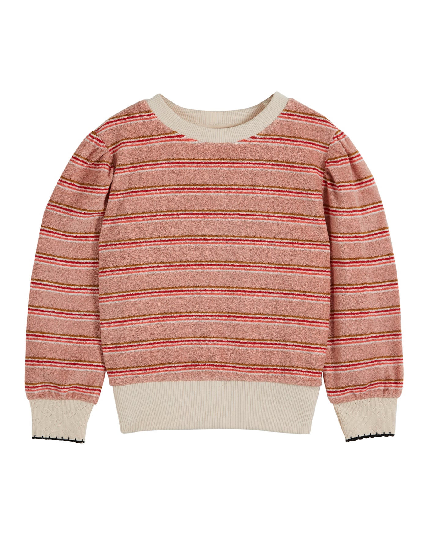 Terry Sweatshirt With Rosette Stripe