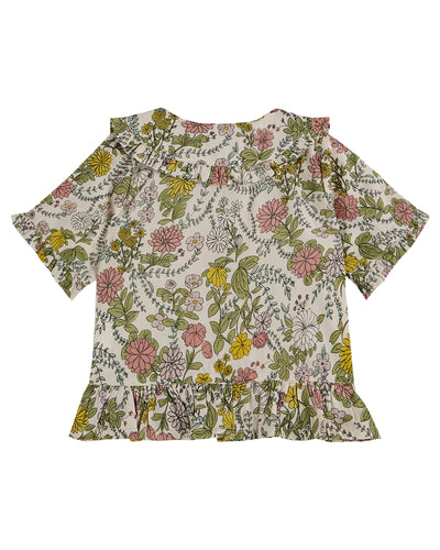 Embroidered Printed Blouse Herbarium