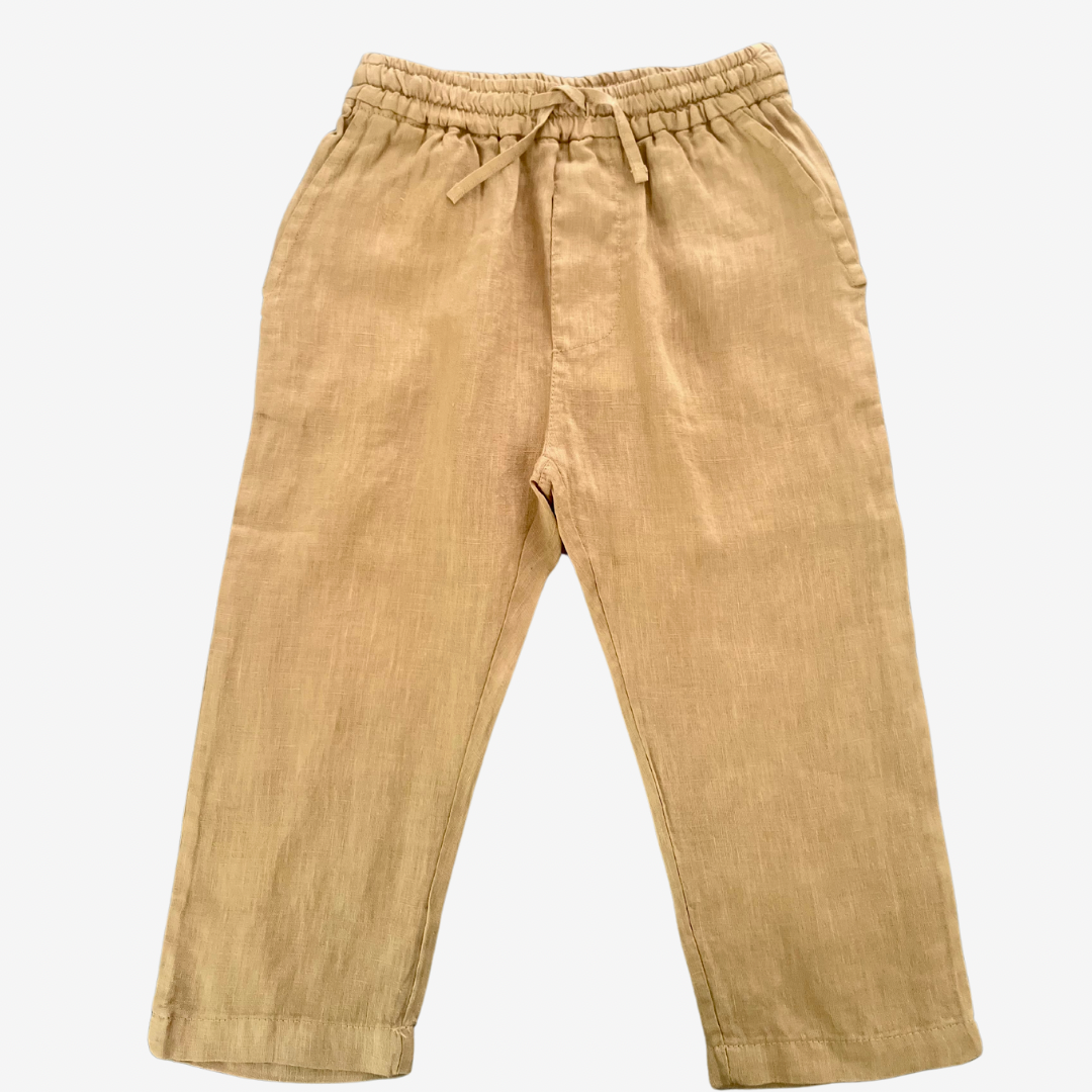 Beige Linen Pants (model shown in Navy)