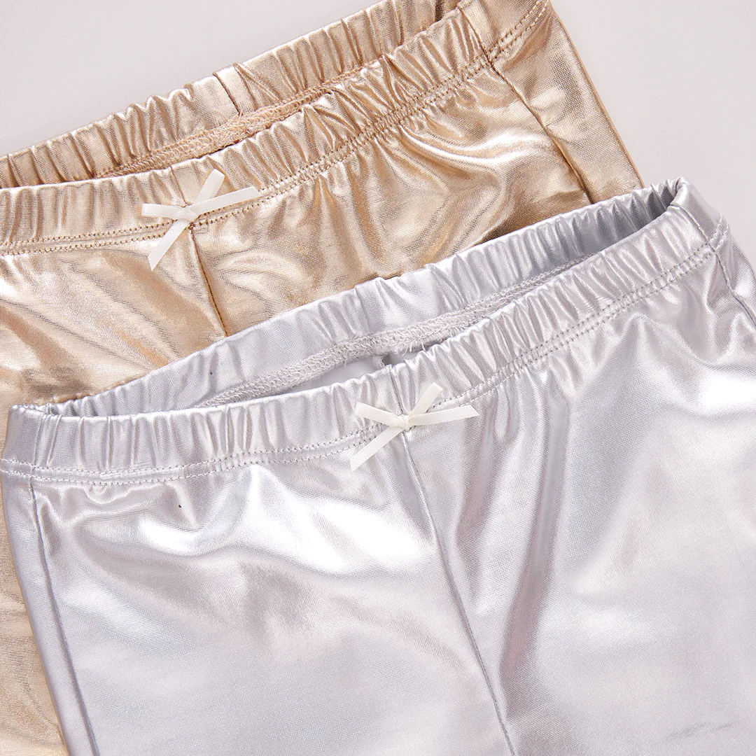 Girls Lame Legging | Light Gold