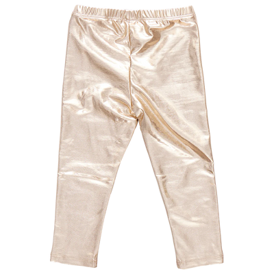 Girls Lame Legging | Light Gold