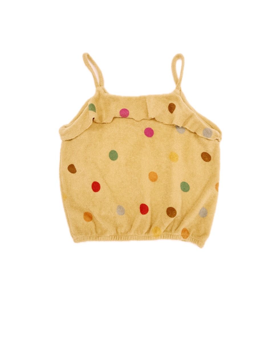 Volant Top | Yellow Dots