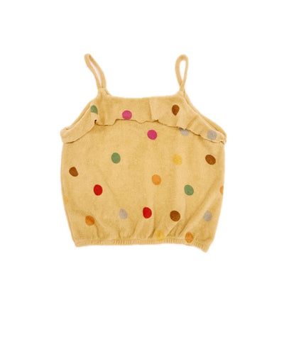 Volant Top | Yellow Dots