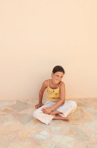 Volant Top | Yellow Dots