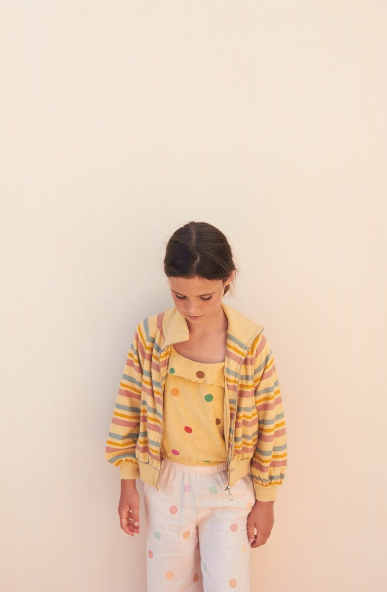 Volant Top | Yellow Dots