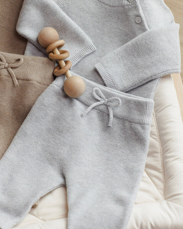 Bailey Knit Sweater, Leggings, and Booties Set || Heathered Dusty Blue