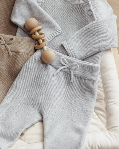 Bailey Knit Sweater, Leggings, and Booties Set || Heathered Dusty Blue