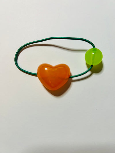 Jelly Color Heart Hair Ties