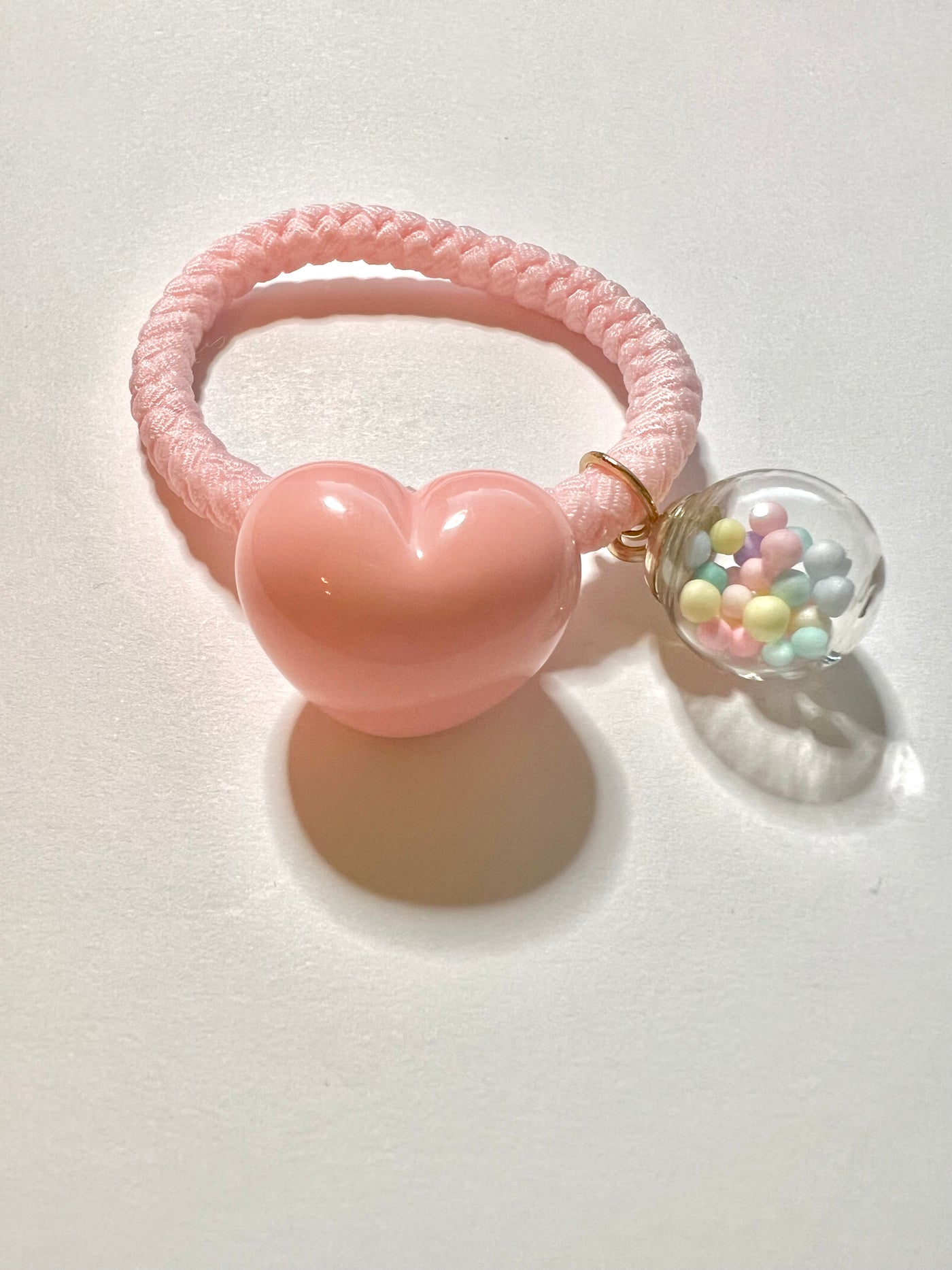 Solid Heart with Shaker Ball Hair Tie