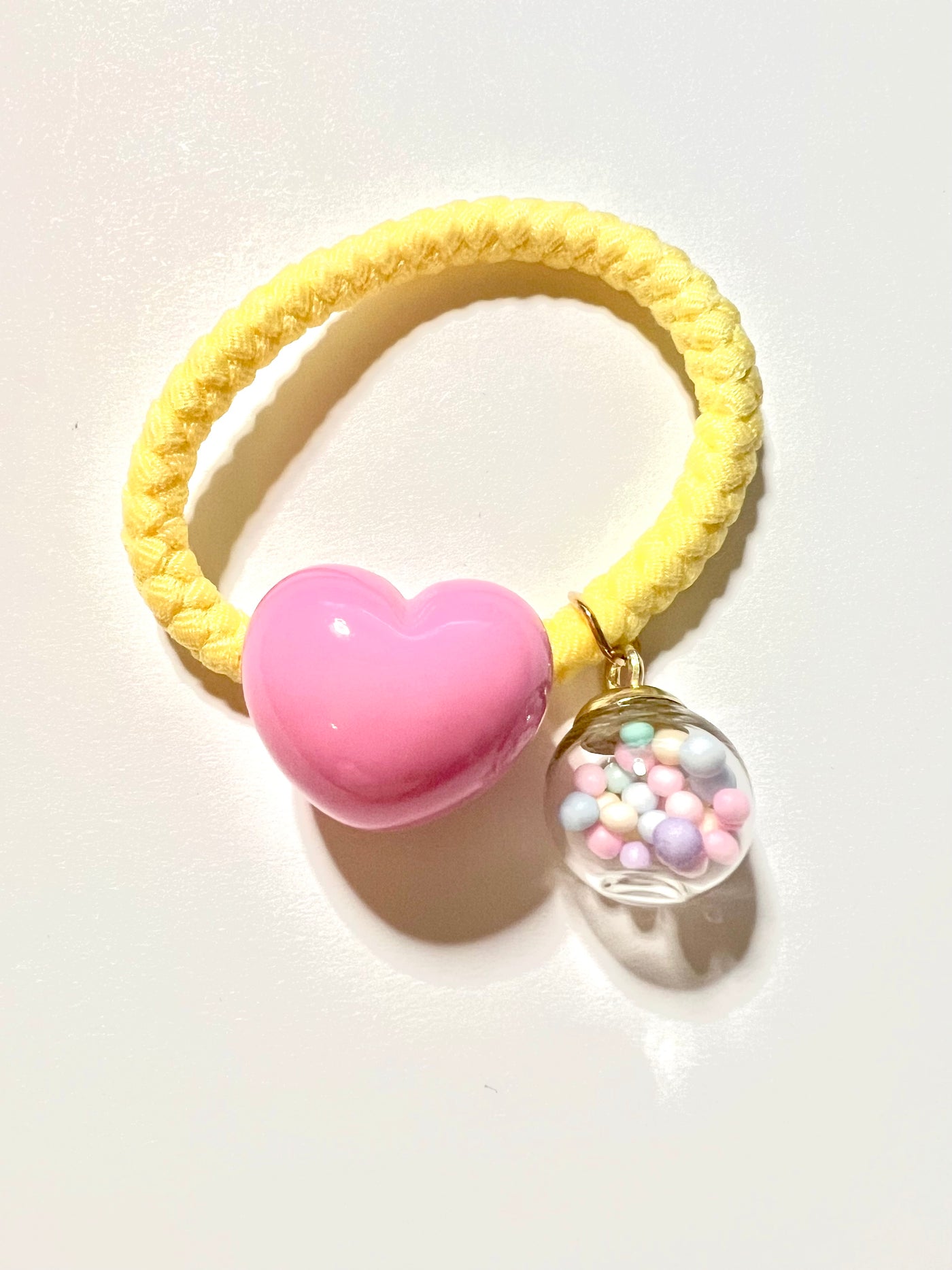 Solid Heart with Shaker Ball Hair Tie