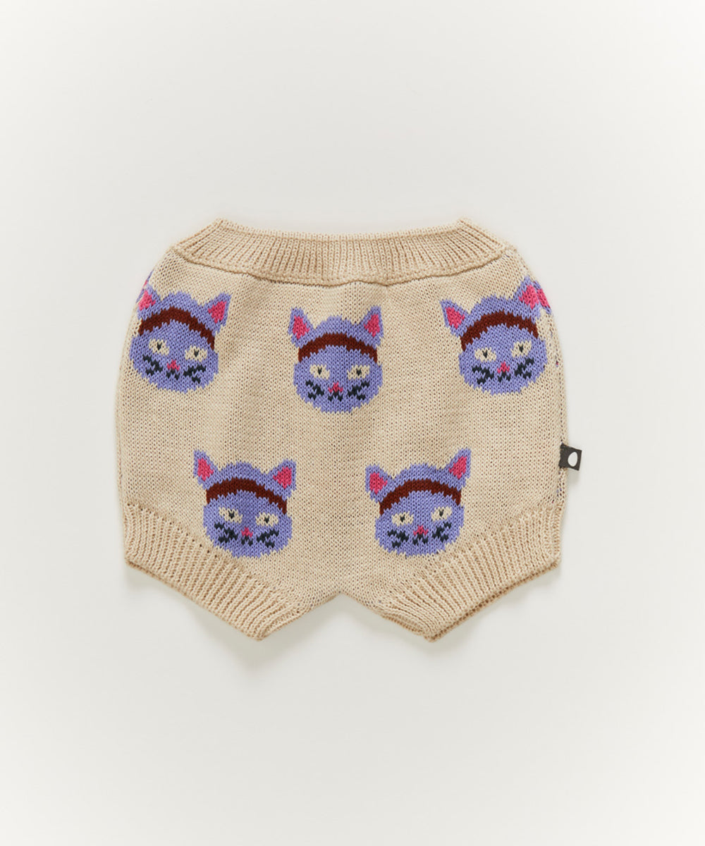 Knit Motif Shorts in Cat