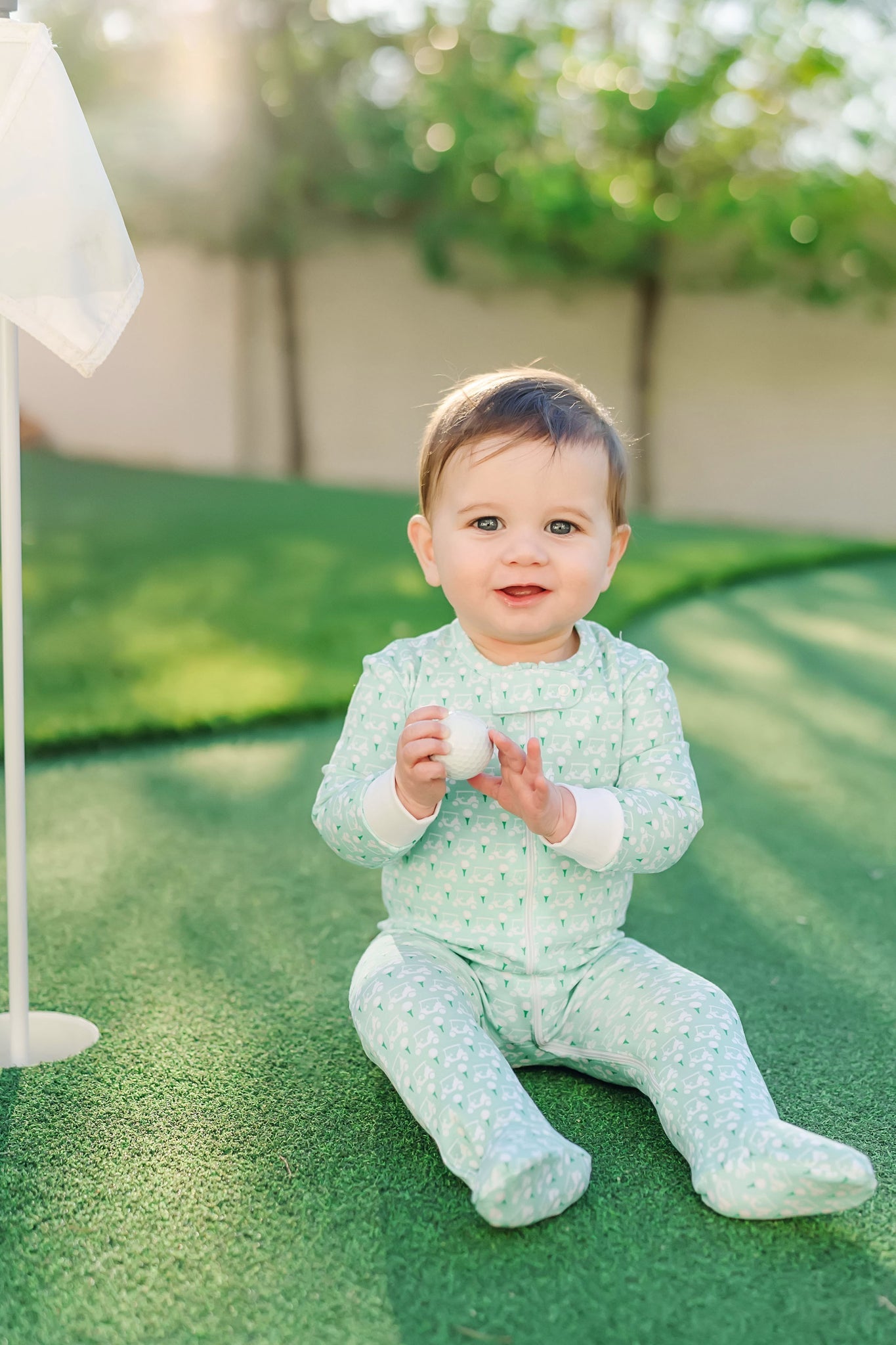 Parker Boys' Zipper Pajama - Golf Putting Green