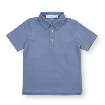 Will Boys' Performance Polo by LH Sport - Blue Stripes