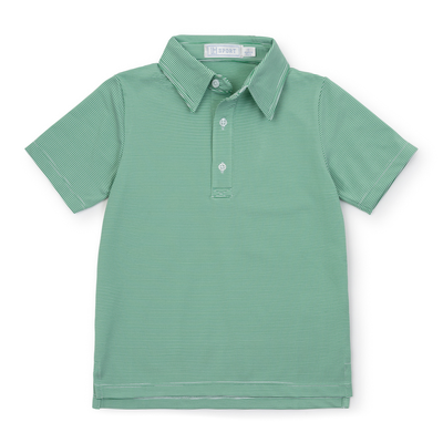 Will Boys' Performance Polo by LH Sport - Green Stripes
